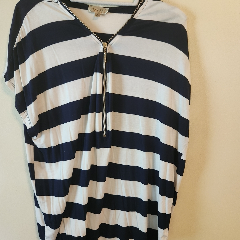 Lavish Navy and White Striped Apparel
